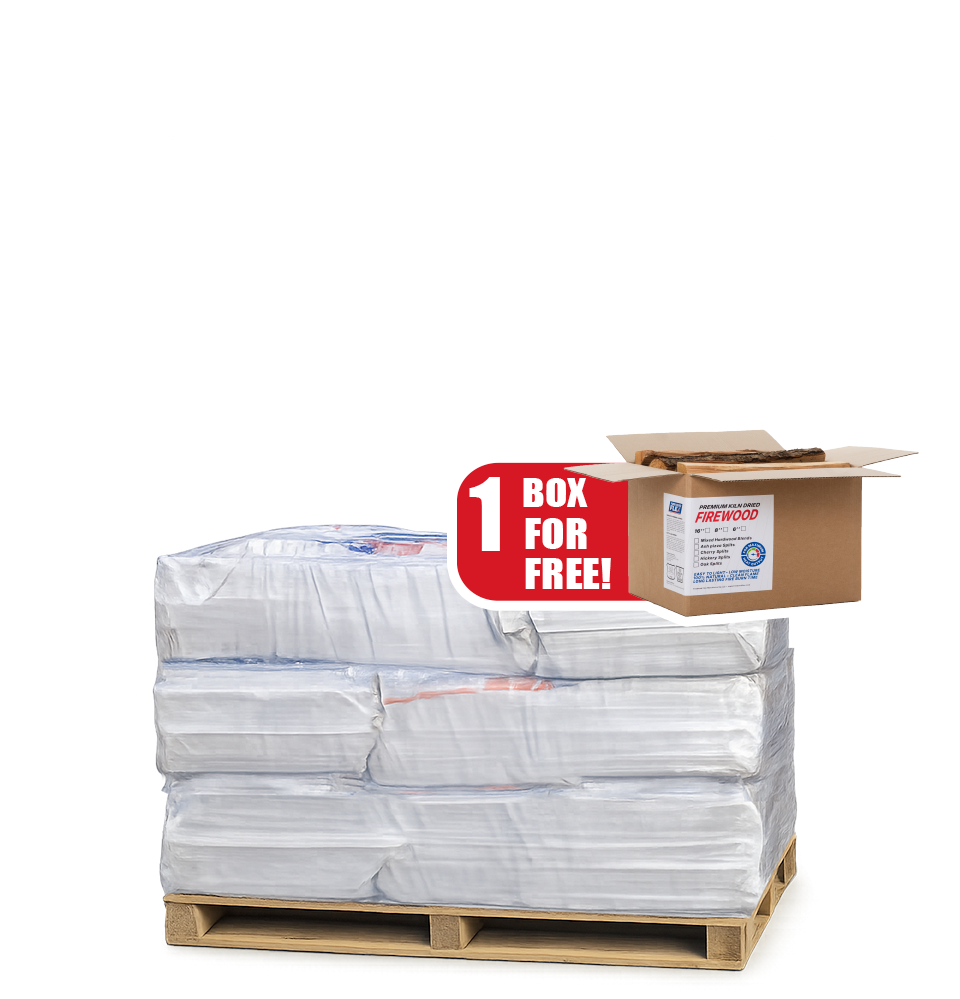 15 Mega Bags of Premium 16" Kiln-Dried Firewood + 1 Firewood Box 1.33cf For FREE