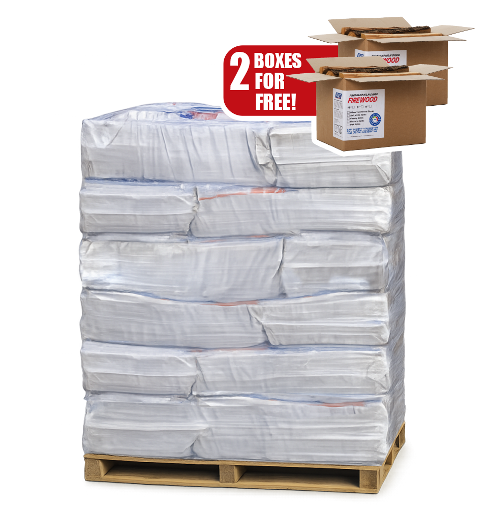 Full pallet of kiln-dried Mega Bags with two free Boxes