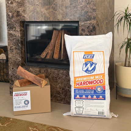 15 MEGA-Bags of Premium 16'' Kiln-Dried Firewood (Half Pallet, Local Delivery) + 1 Firewood Box For FREE