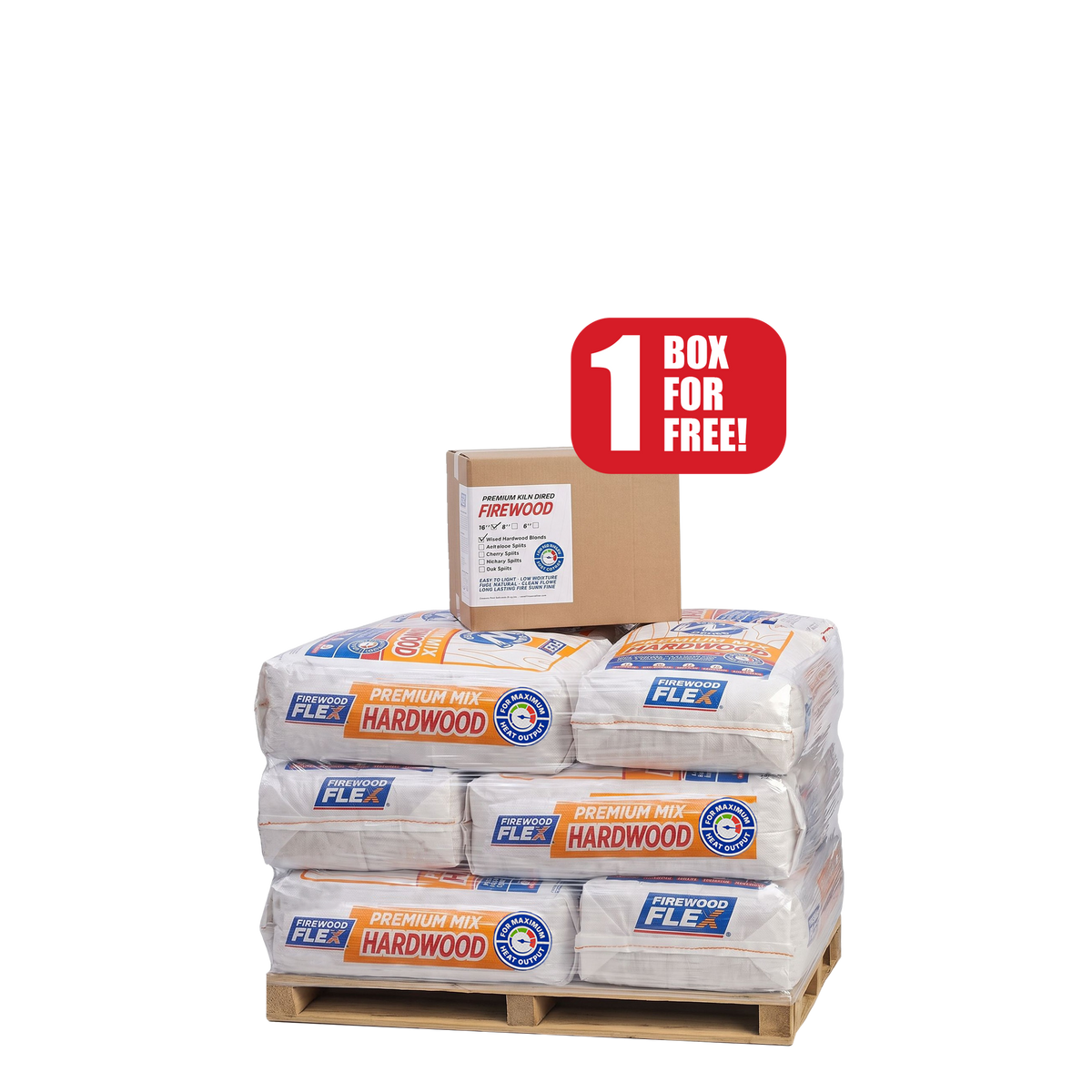 15 Mega Bags of Premium 16" Kiln-Dried Firewood + 1 Firewood Box 1.33cf For FREE