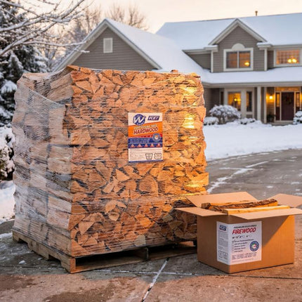 Palletized firewood delivery to driveway