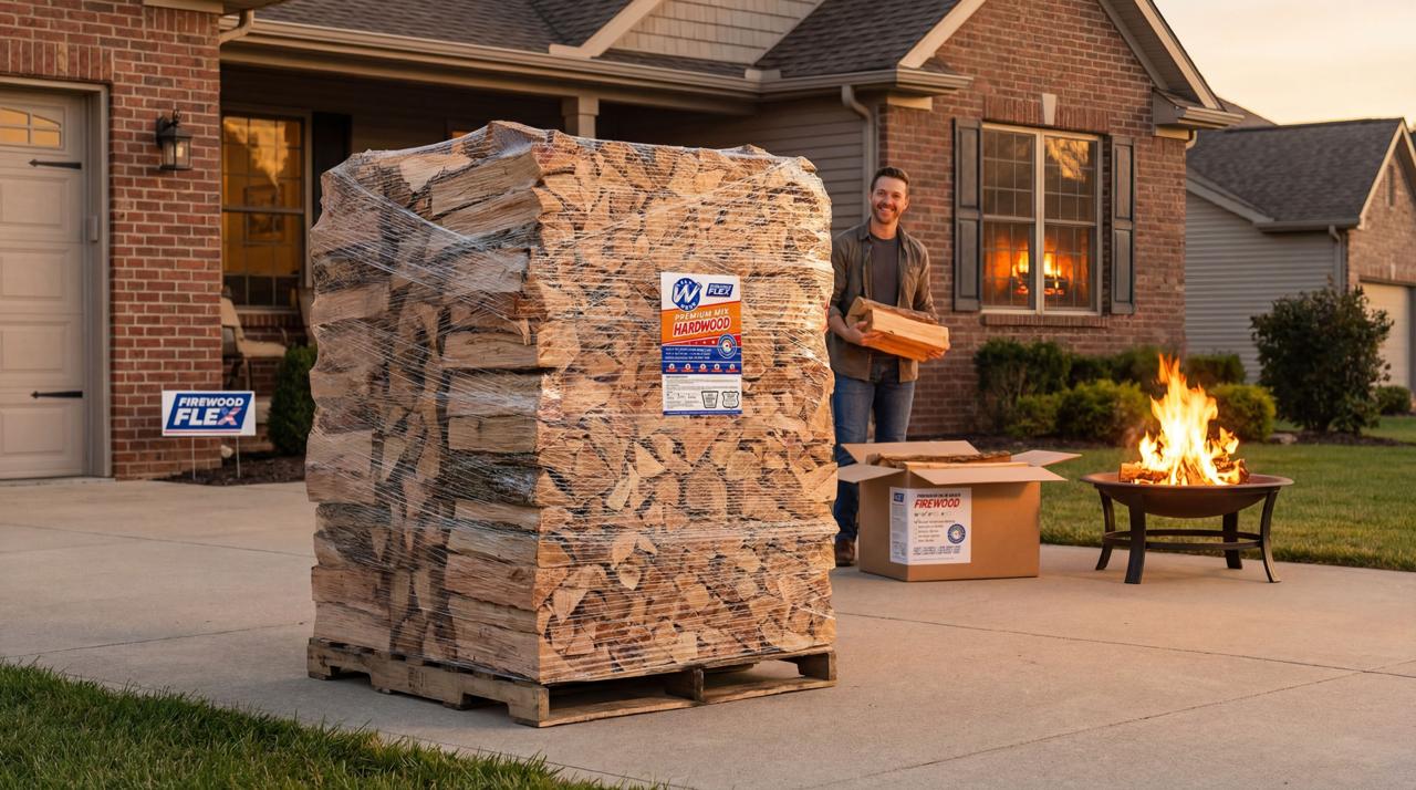 Premium kiln-dried firewood half cord delivery